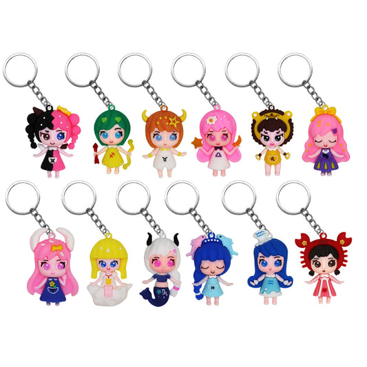 Zodiac Friends PVC Figure Keychain in 65mm capsule
