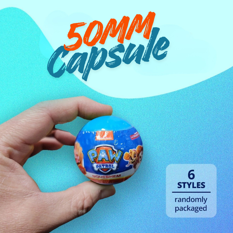 Paw Patrol Squishem in 50mm capsule