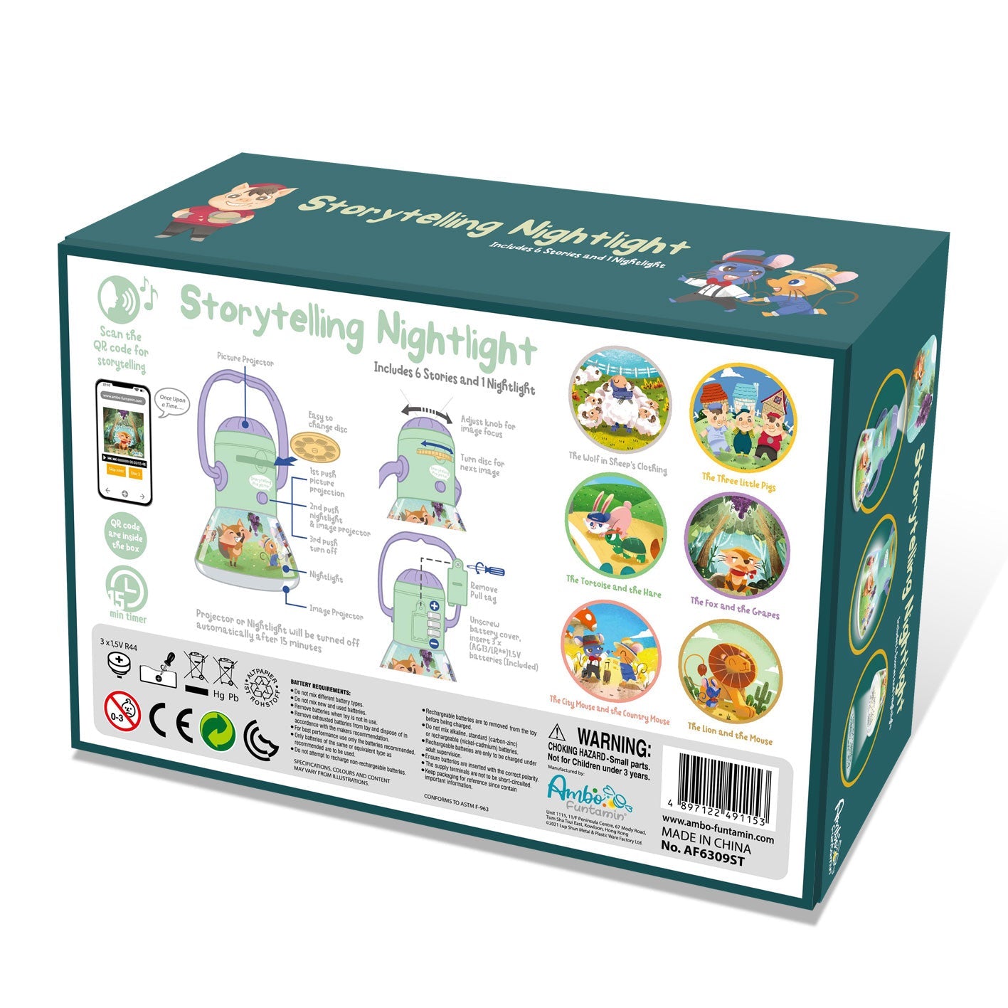 Storytelling camp light w/12disc(6 stories)