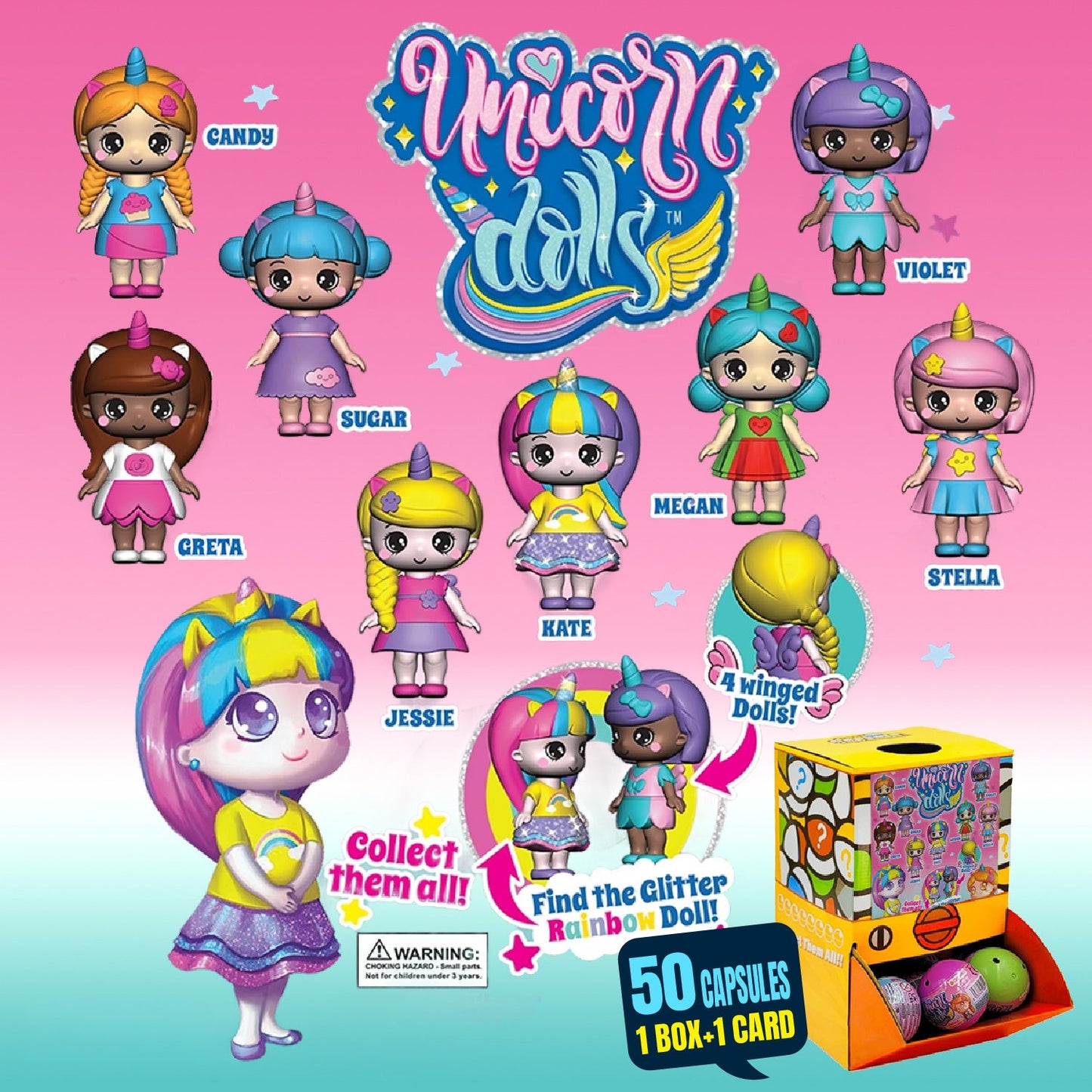 Unicorn Dolls Emotions Countertop Capsule Display(5cm L40)