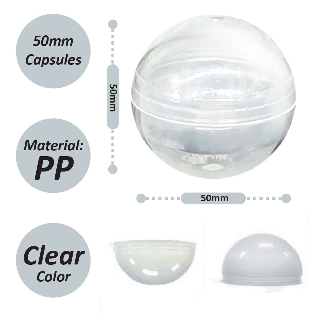 50mm Capsule clear color (100pcs/bag)
