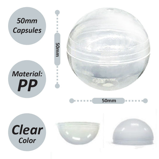 50mm Capsule clear color (100pcs/bag)