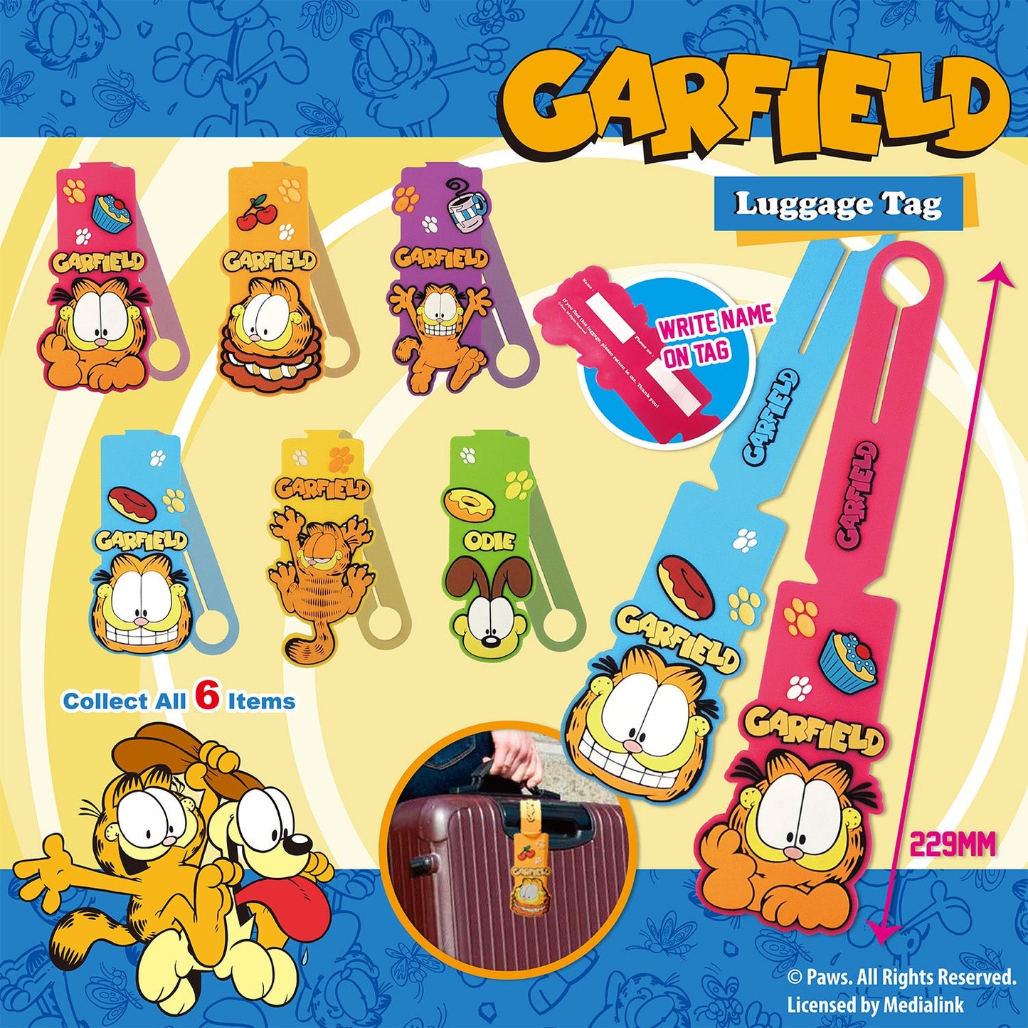 Garfield Luggage Tag w/Card Bulk
