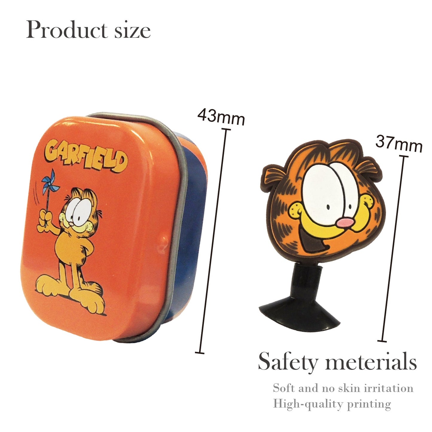 Garfield Tin Box & PVC Suction Cup in 50mm capsule