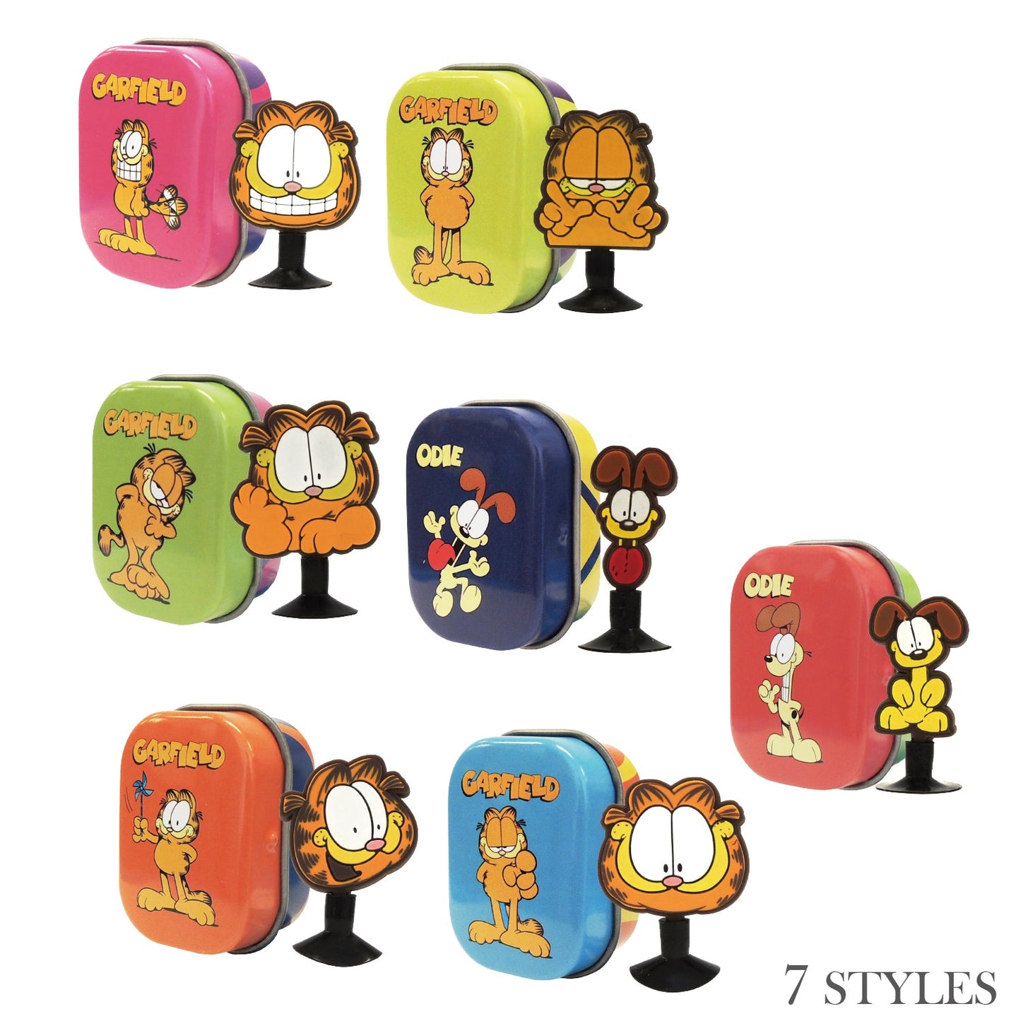 Garfield Tin Box & PVC Suction Cup in 50mm capsule