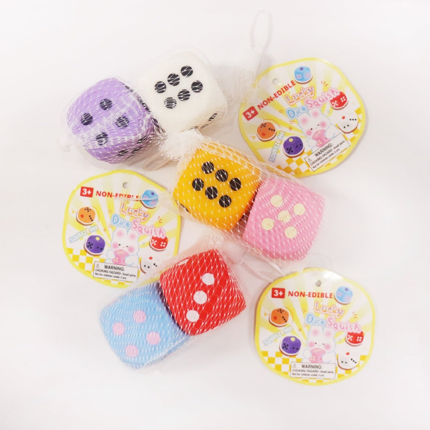 Lucky Dice Squish w/display (3pcs pack)