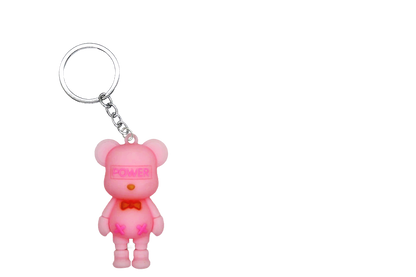 BOWTIE BEAR PVC FIGURE KEYCHAIN IN 65MM CAPSULE