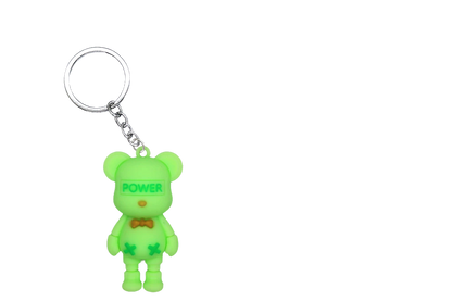 BOWTIE BEAR PVC FIGURE KEYCHAIN IN 65MM CAPSULE