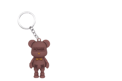 BOWTIE BEAR PVC FIGURE KEYCHAIN IN 65MM CAPSULE