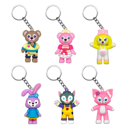 Cute Bear & Friends PVC Figure Keychain in 65mm capsule