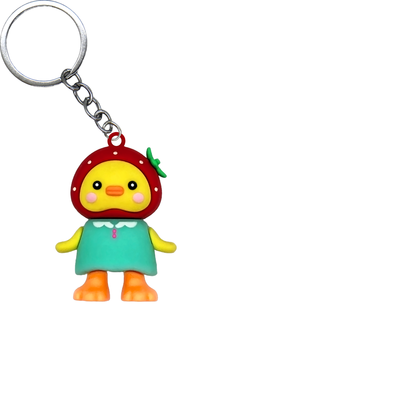 Fruit Duckling PVC Figure Keychain in 65mm capsule