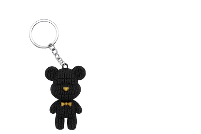 Knitted Bear PVC Figure Keychain  in 65mm capsule