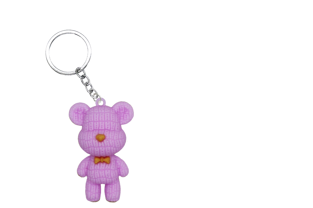 Knitted Bear PVC Figure Keychain  in 65mm capsule