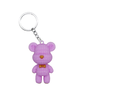 Knitted Bear PVC Figure Keychain  in 65mm capsule