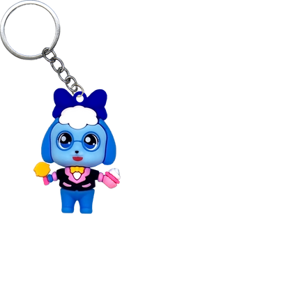 Puppy Feasting PVC Figure Keychain in 65mm capsule