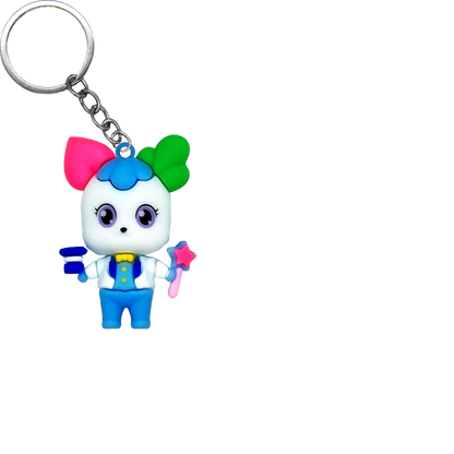 Puppy Feasting PVC Figure Keychain in 65mm capsule