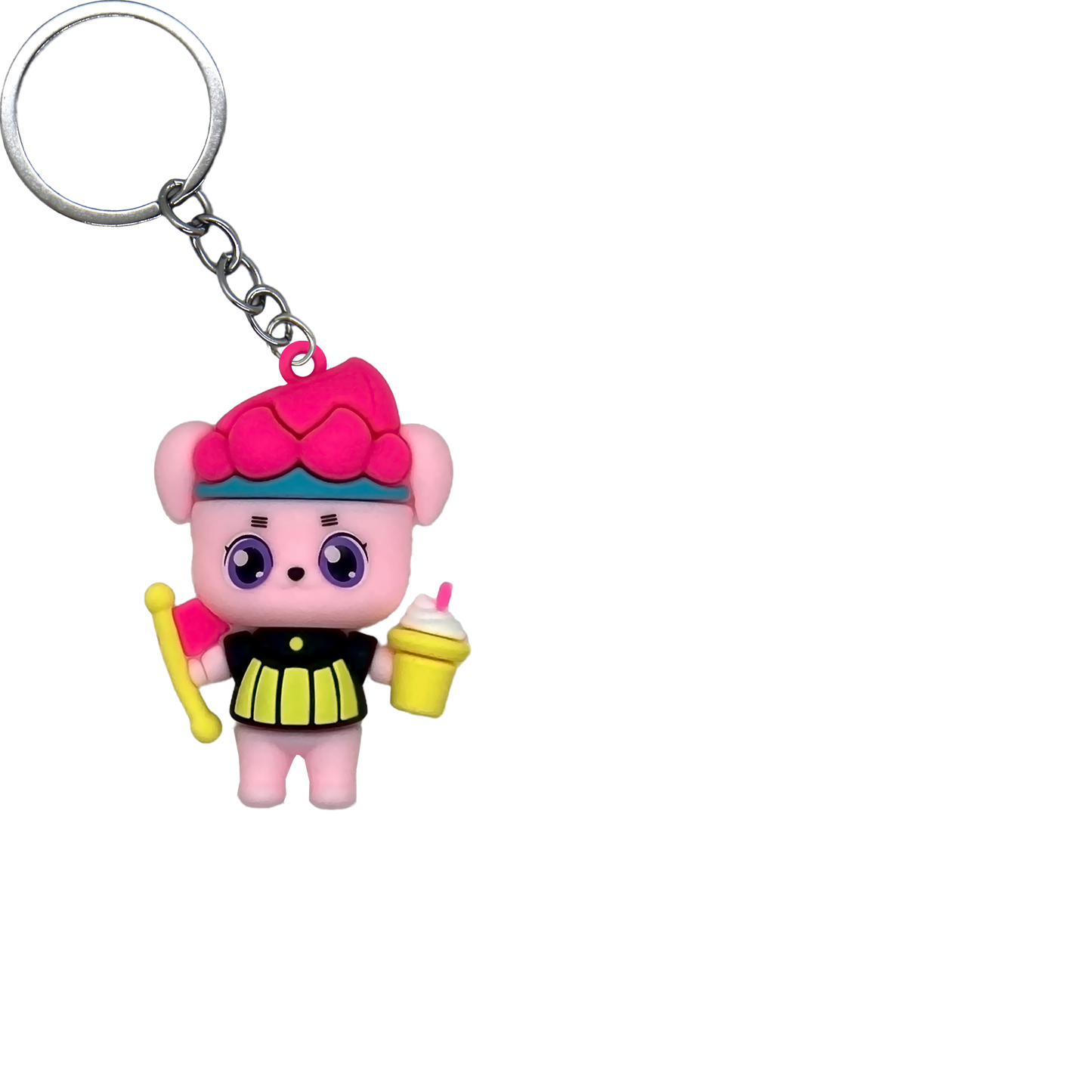 Puppy Feasting PVC Figure Keychain in 65mm capsule