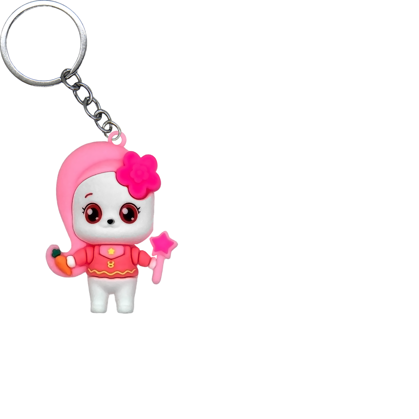 Puppy Feasting PVC Figure Keychain in 65mm capsule