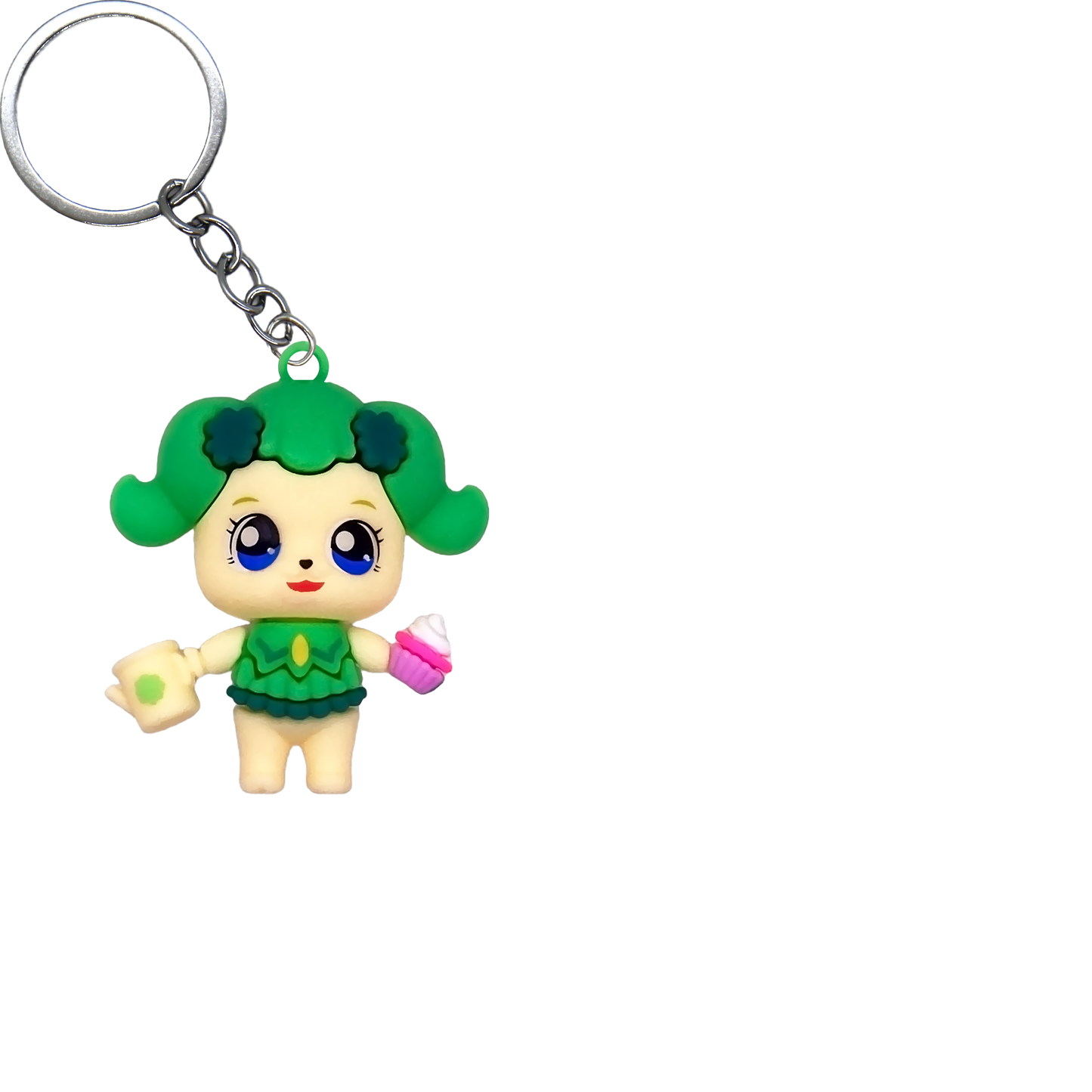 Puppy Feasting PVC Figure Keychain in 65mm capsule