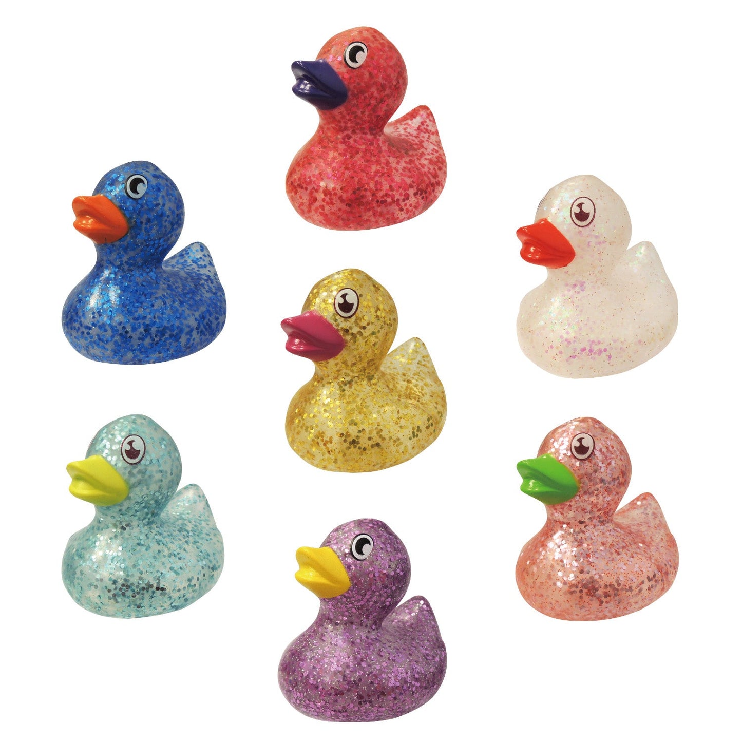5.7cm Glitter Duck, 7 color Bulk 8pcs/bag