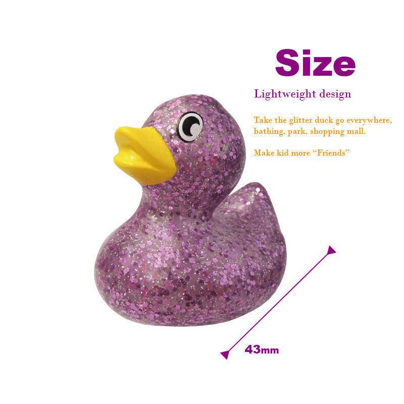 4.3cm Glitter Duck, 7 color Bulk