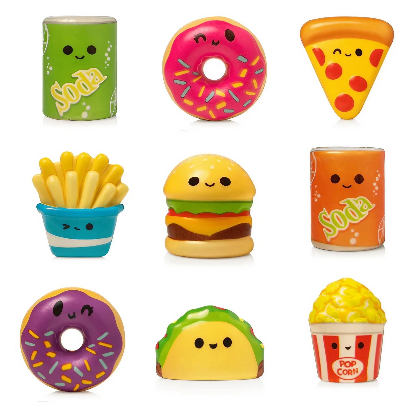 Squishy slow rising Fast Food Keychain in 65mm cap