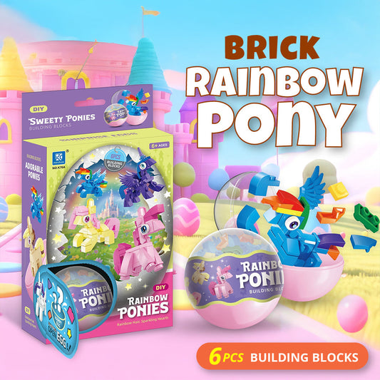 Brick Rainbow Pony 6pc capsule box(65mm)