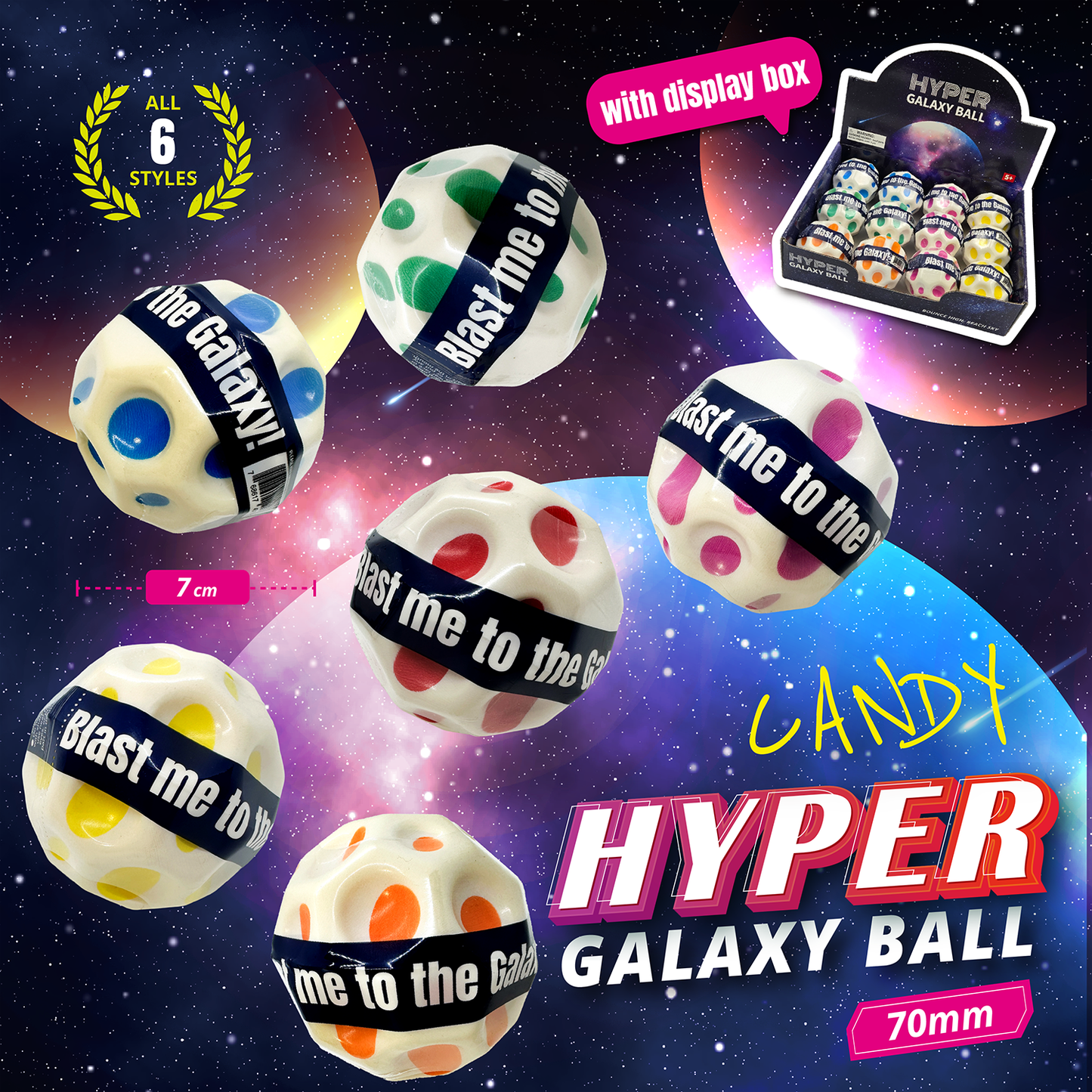 Hyper Galaxy Ball-Candy 7cm Display (12pcs per box)