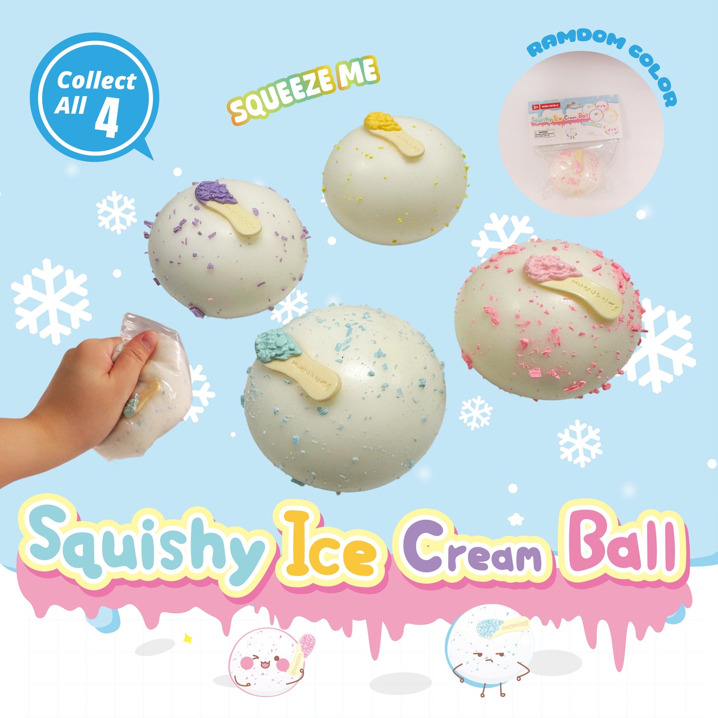 Squishy Ice Cream Ball w/display