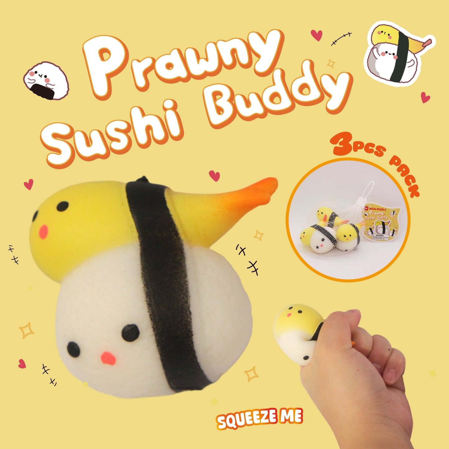 Prawny Sushi Buddy w/display (3pcs pack)