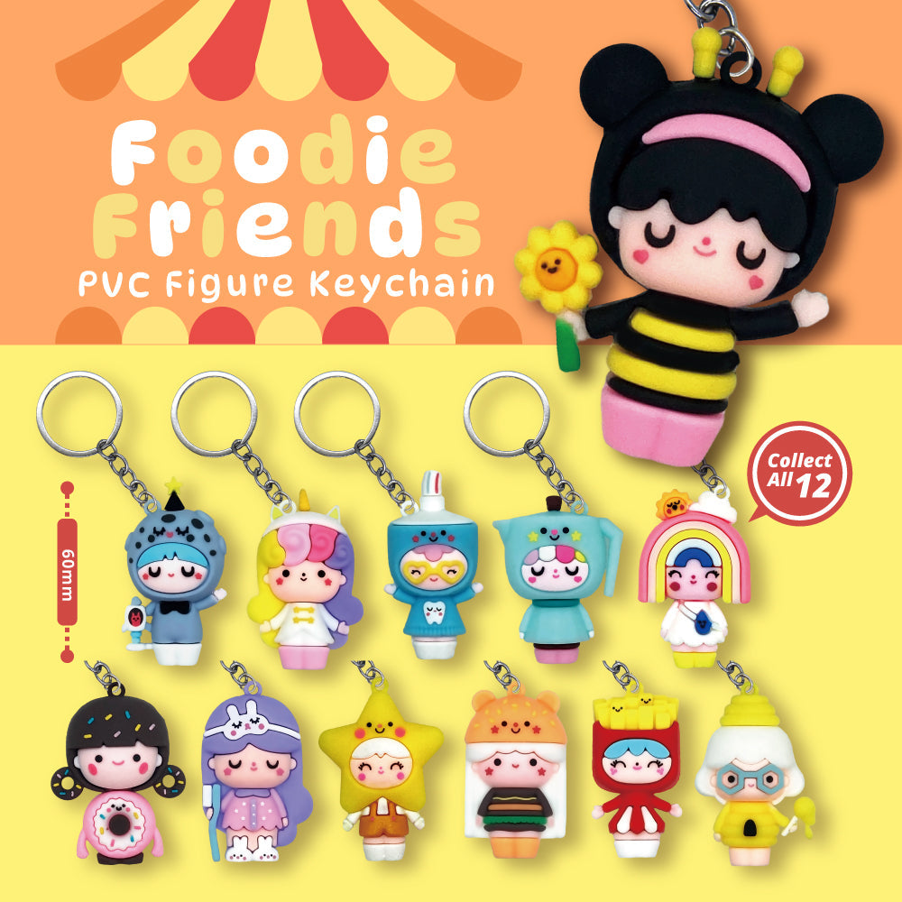 Foodie Friends PVC Figure Keychain in 65mm capsule