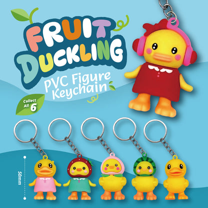 Fruit Duckling PVC Figure Keychain in 65mm capsule