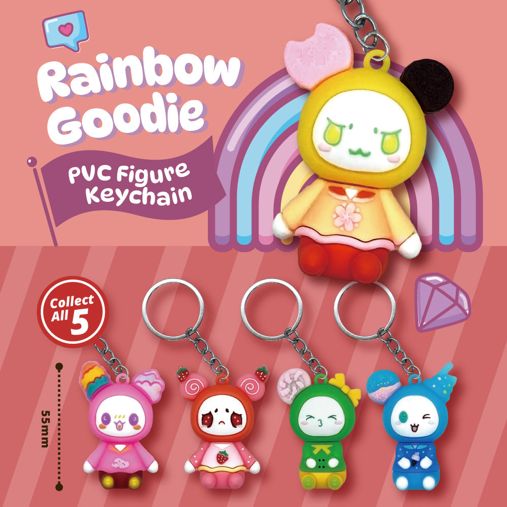 Rainbow Goodie PVC Figure Keychain in 65mm capsule