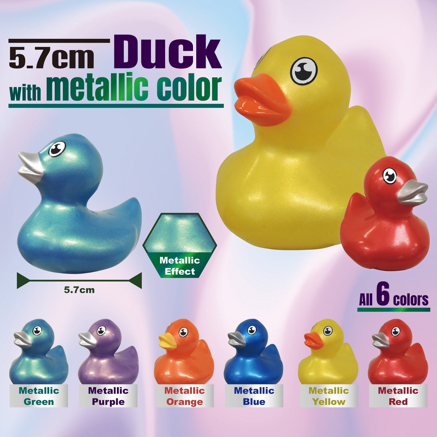 5.7cm Metallic Color duck in 65mm cap
