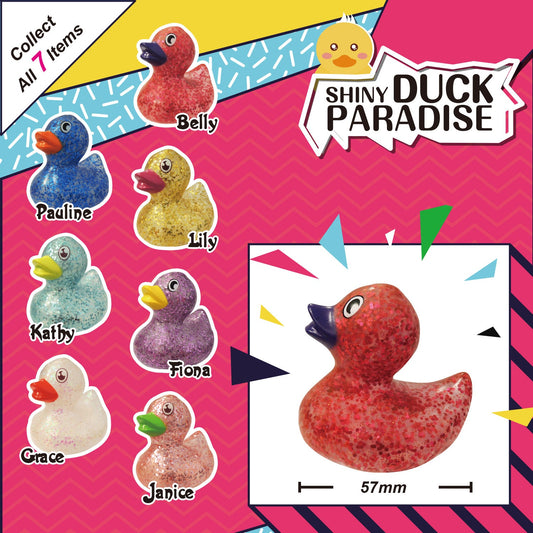 5.7cm Glitter Duck, 7 color Bulk 8pcs/bag