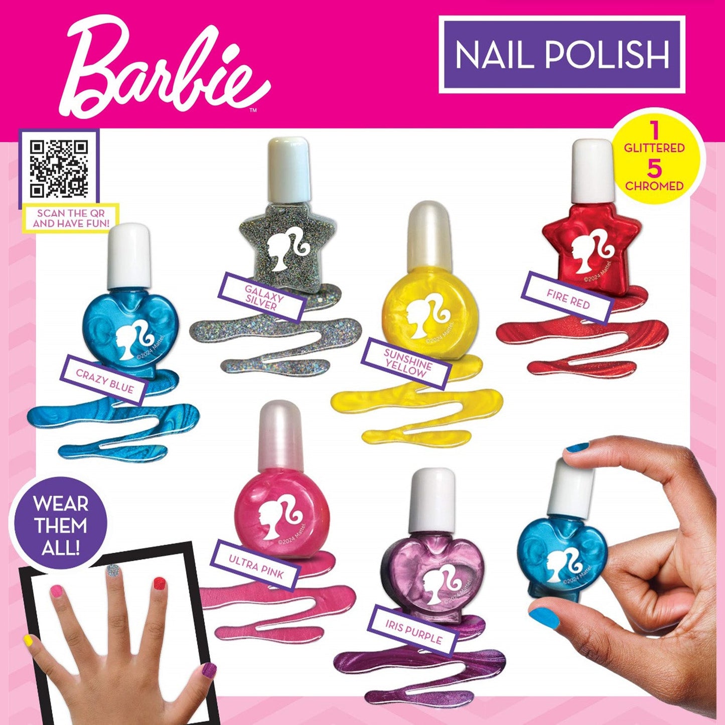 Barbie nail polish in 65mm capsule