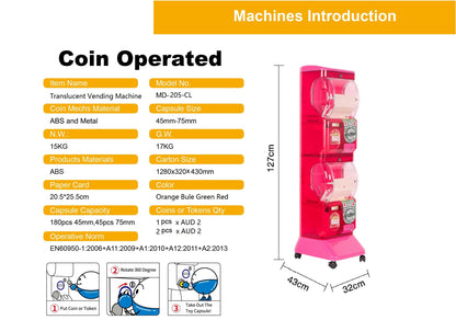 Translucent Vending machine(2disp)-Blue